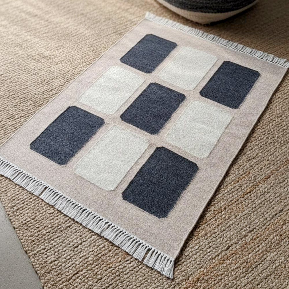 Handmade Wool Multicolor Vintage Dhurrie For Living